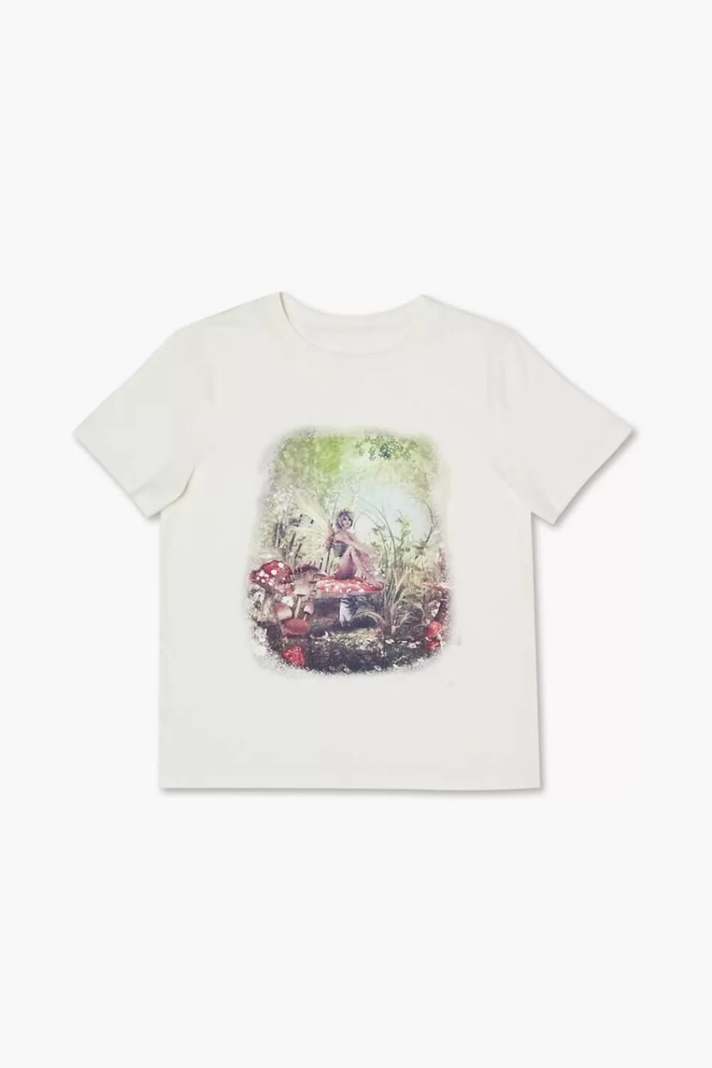 Tops>Forever 21 Girls Organically Grown Cotton Tee (Kids) Taupe/Multi