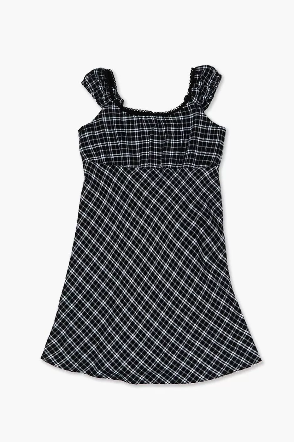 Dresses + Rompers>Forever 21 Girls Plaid Cap-Sleeve Dress (Kids) Black/Multi