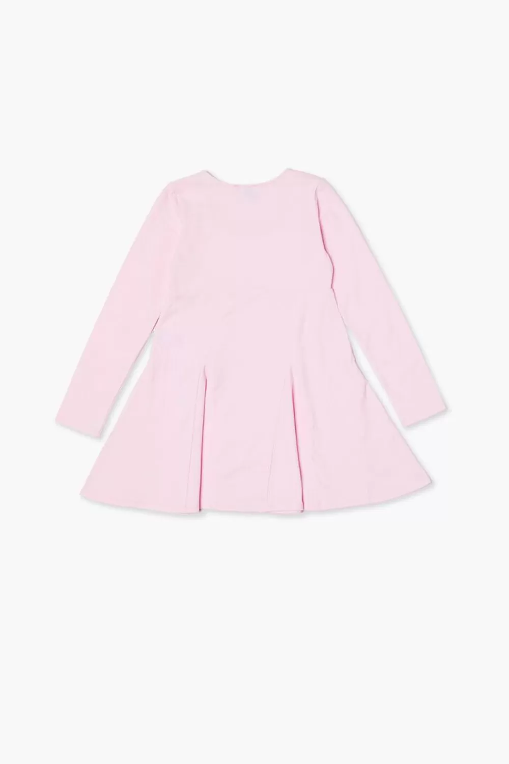Dresses + Rompers>Forever 21 Girls Pleated Long-Sleeve Skater Dress (Kids) Bubble Gum