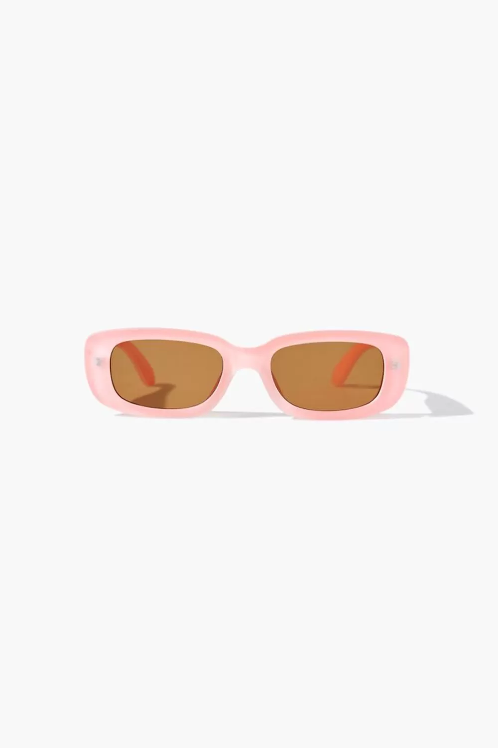 Accessories>Forever 21 Girls Rectangular Frame Sunglasses (Kids) Pink/Brown