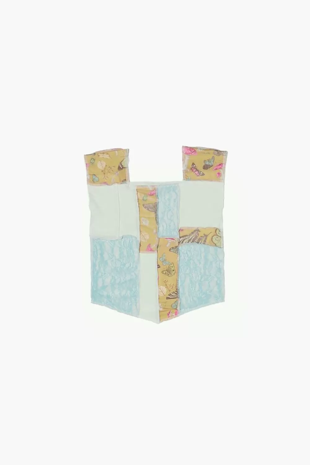 Tops>Forever 21 Girls Reworked Cap-Sleeve Top (Kids) Sky Blue/Multi