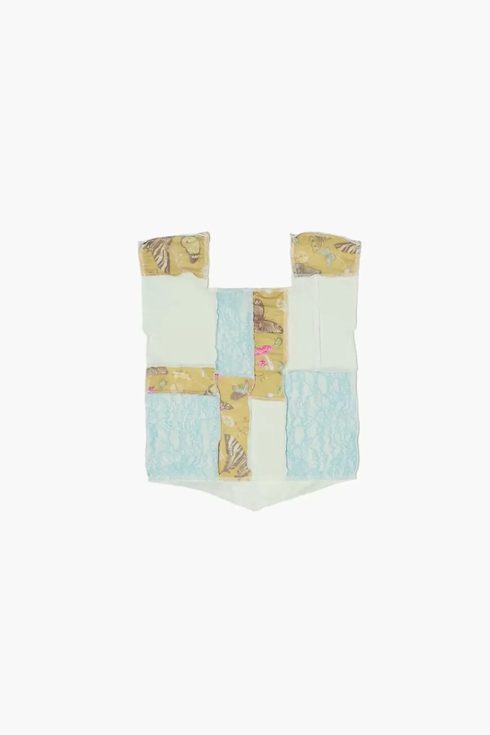 Tops>Forever 21 Girls Reworked Cap-Sleeve Top (Kids) Sky Blue/Multi