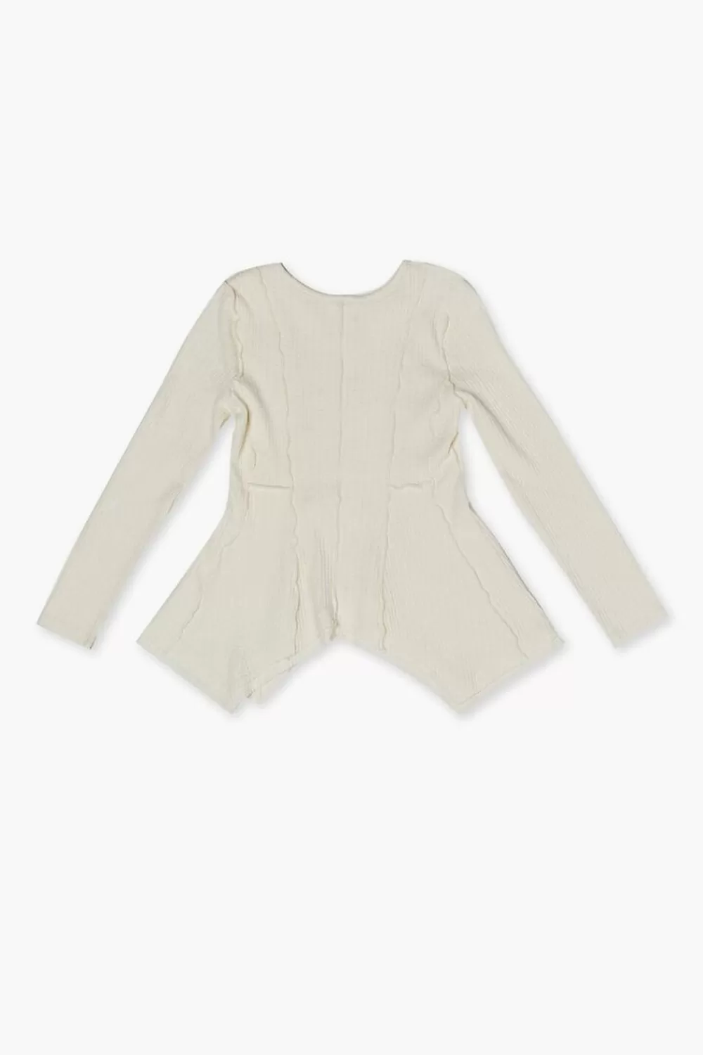Tops>Forever 21 Girls Ribbed Split Hem Top (Kids) Cream