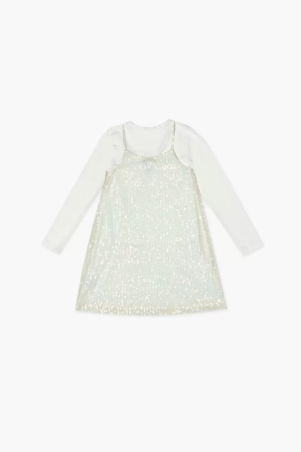 Dresses + Rompers>Forever 21 Girls Sequin Dress & Tee Set (Kids) White/Cream