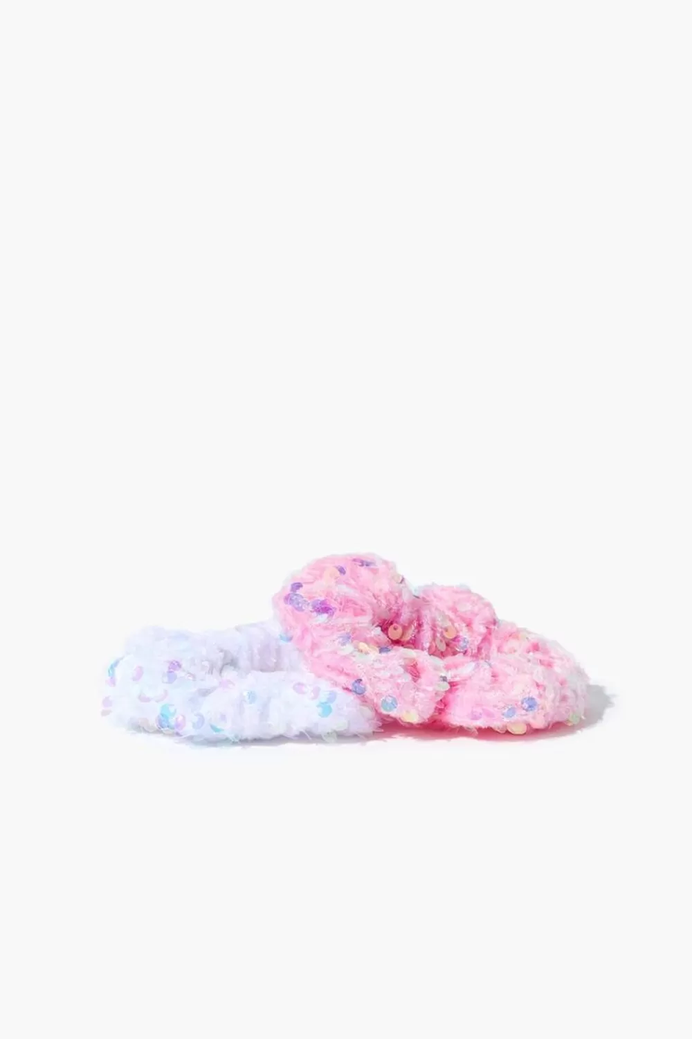 Accessories>Forever 21 Girls Sequin Hair Scrunchie Set (Kids) Pink/White