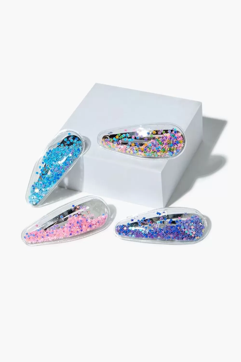 Accessories>Forever 21 Girls Star Confetti Snap Hair Clip Set (Kids) Clear/Multi