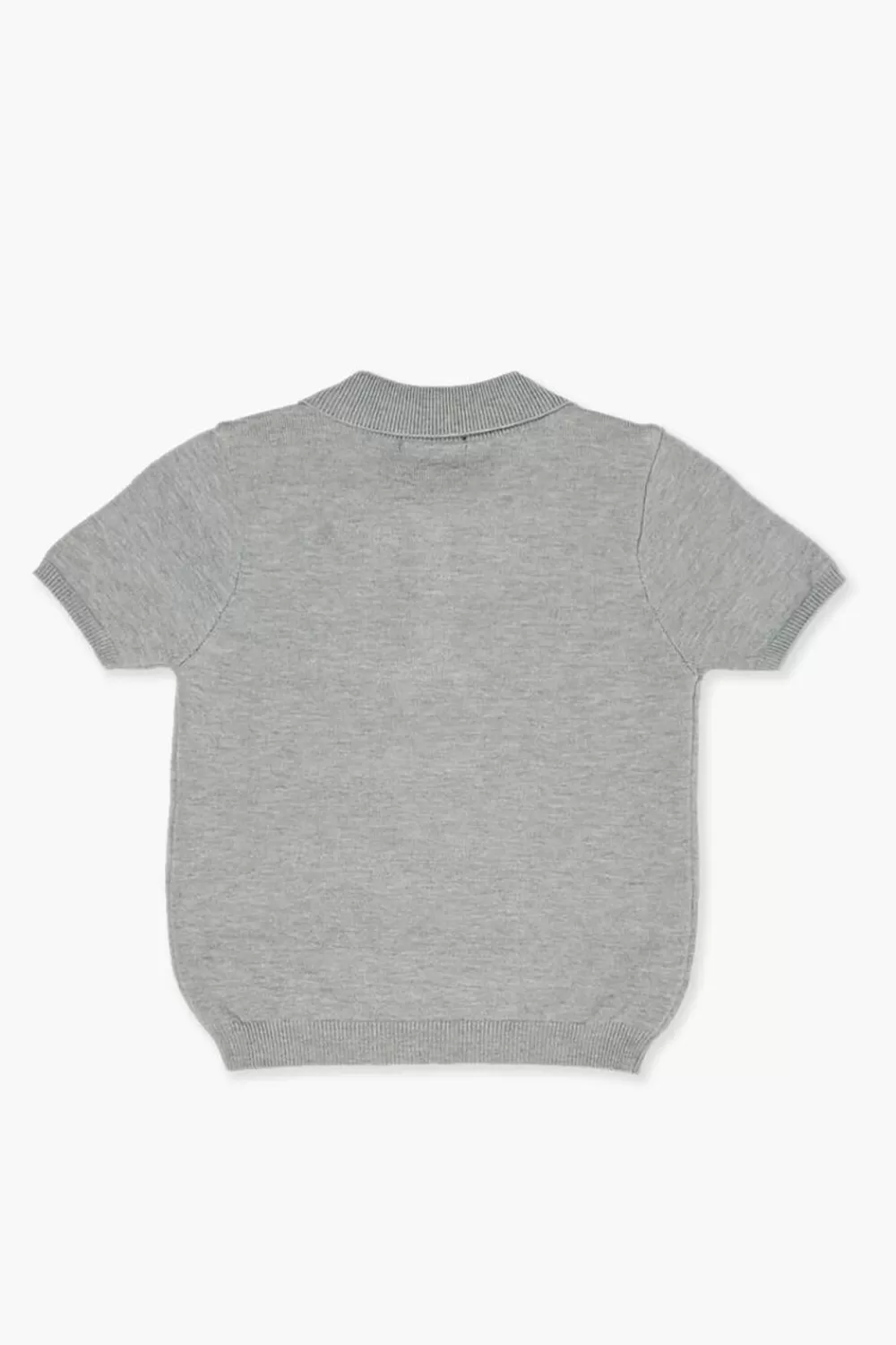 Sweaters + Cardigans>Forever 21 Girls Sweater-Knit Polo Shirt (Kids) Heather Grey