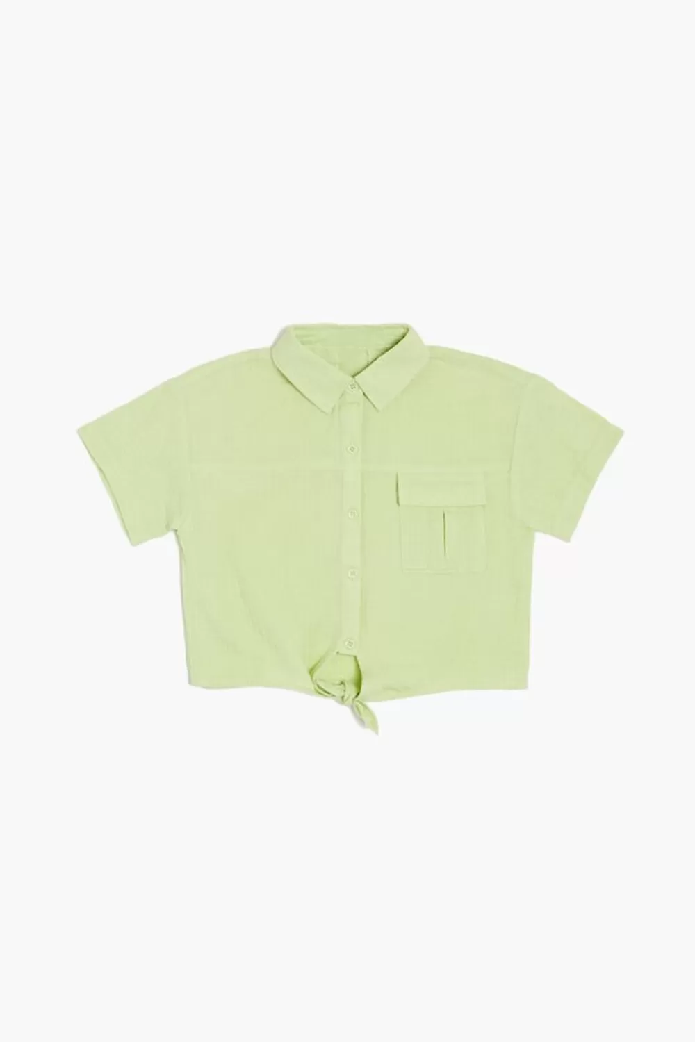 Tops>Forever 21 Girls Tie-Front Shirt (Kids) Green