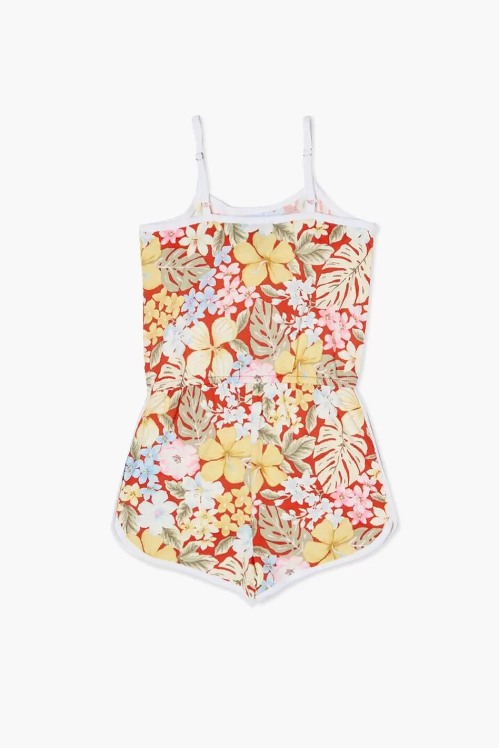 Dresses + Rompers>Forever 21 Girls Tropical Floral Print Romper (Kids) Red/Multi