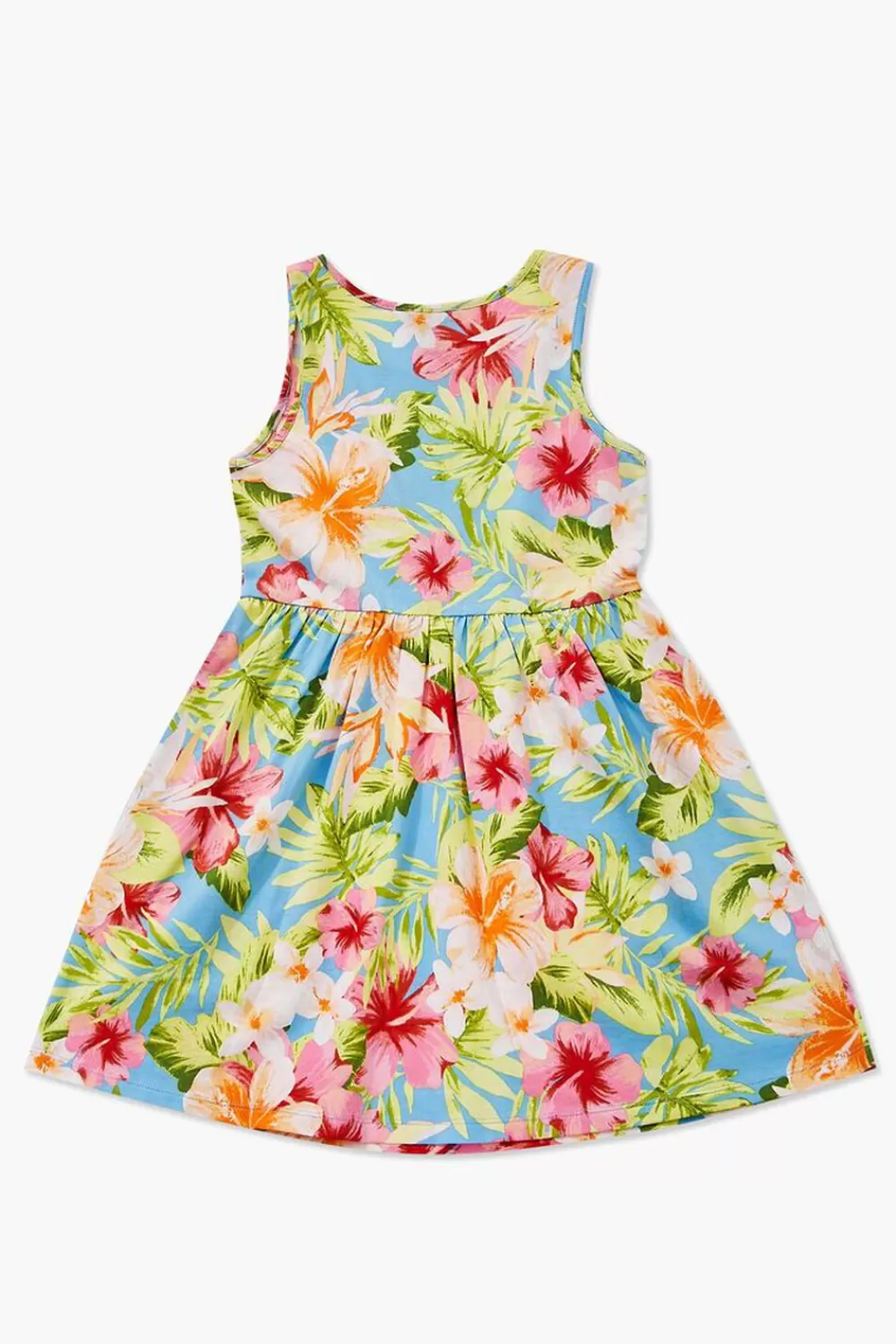 Dresses + Rompers>Forever 21 Girls Tropical Print A-Line Dress (Kids) Blue/Multi