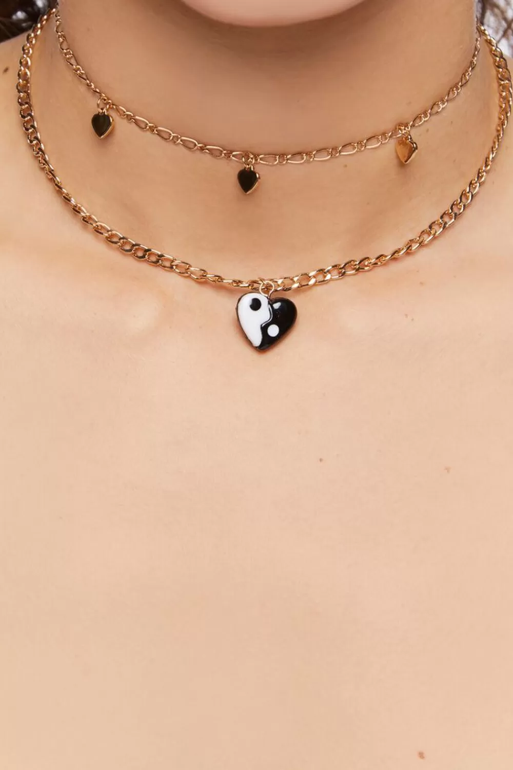 Accessories>Forever 21 Girls Yin Yang Choker Necklace Set (Kids) Gold
