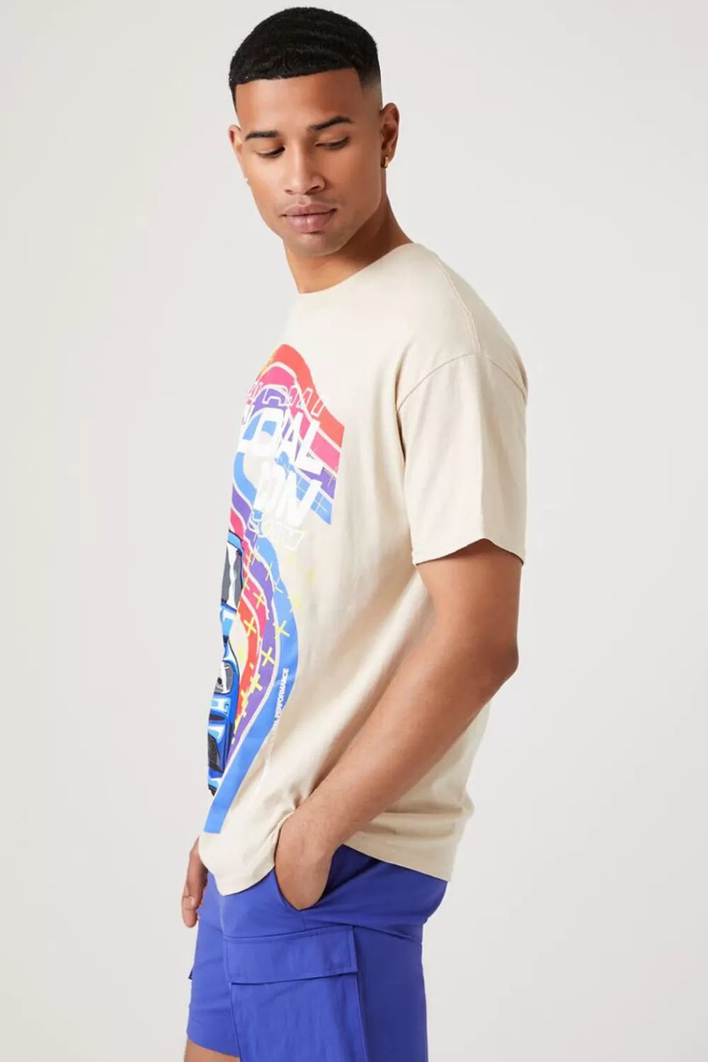 Graphic Tees>Forever 21 Global Icon Car Graphic Tee Taupe/Multi