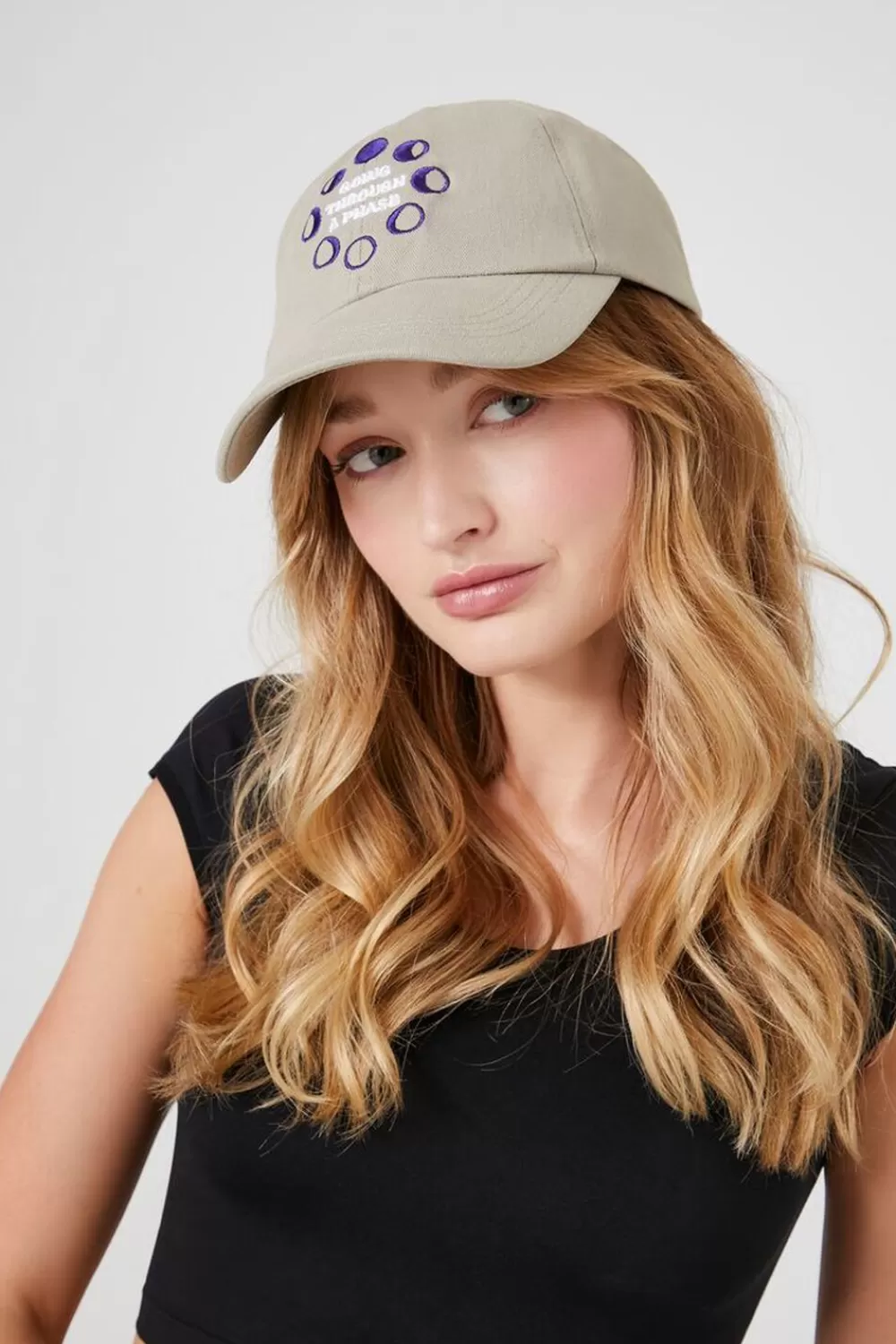 Hats + Beanies>Forever 21 Going Through A Phase Baseball Cap Sage/Multi