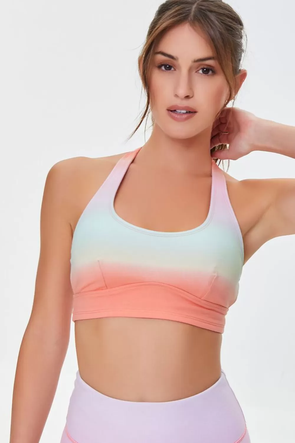 Activewear>Forever 21 Gradient Wash Sports Bra Pink/Multi