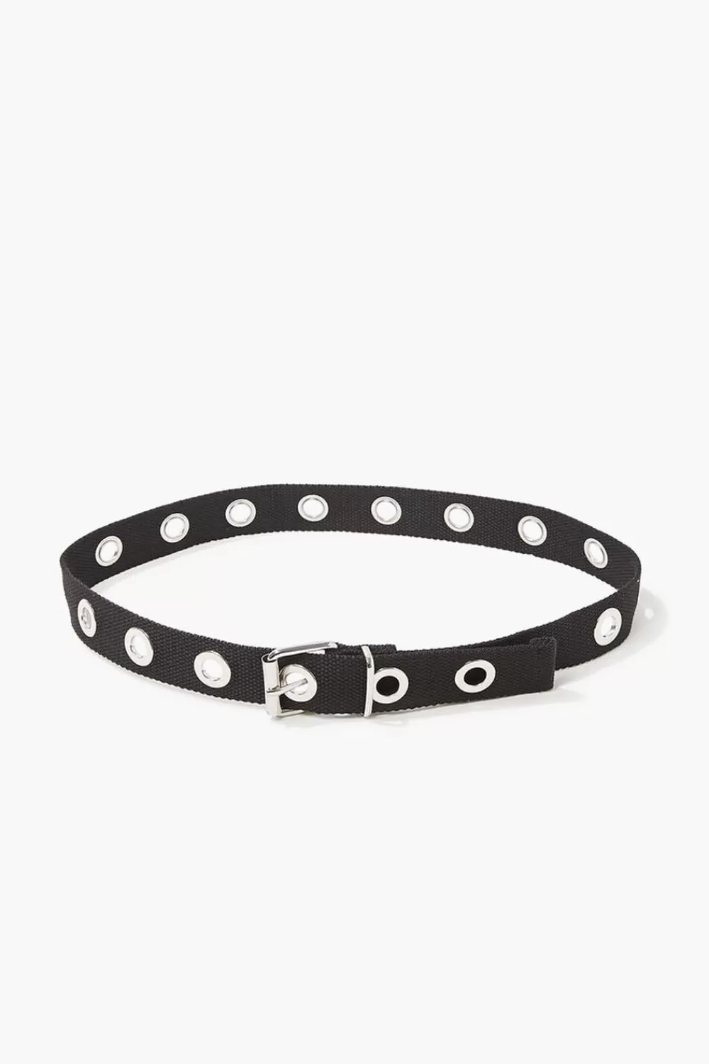 Belts>Forever 21 Grosgrain Grommet Hip Belt Black/Silver