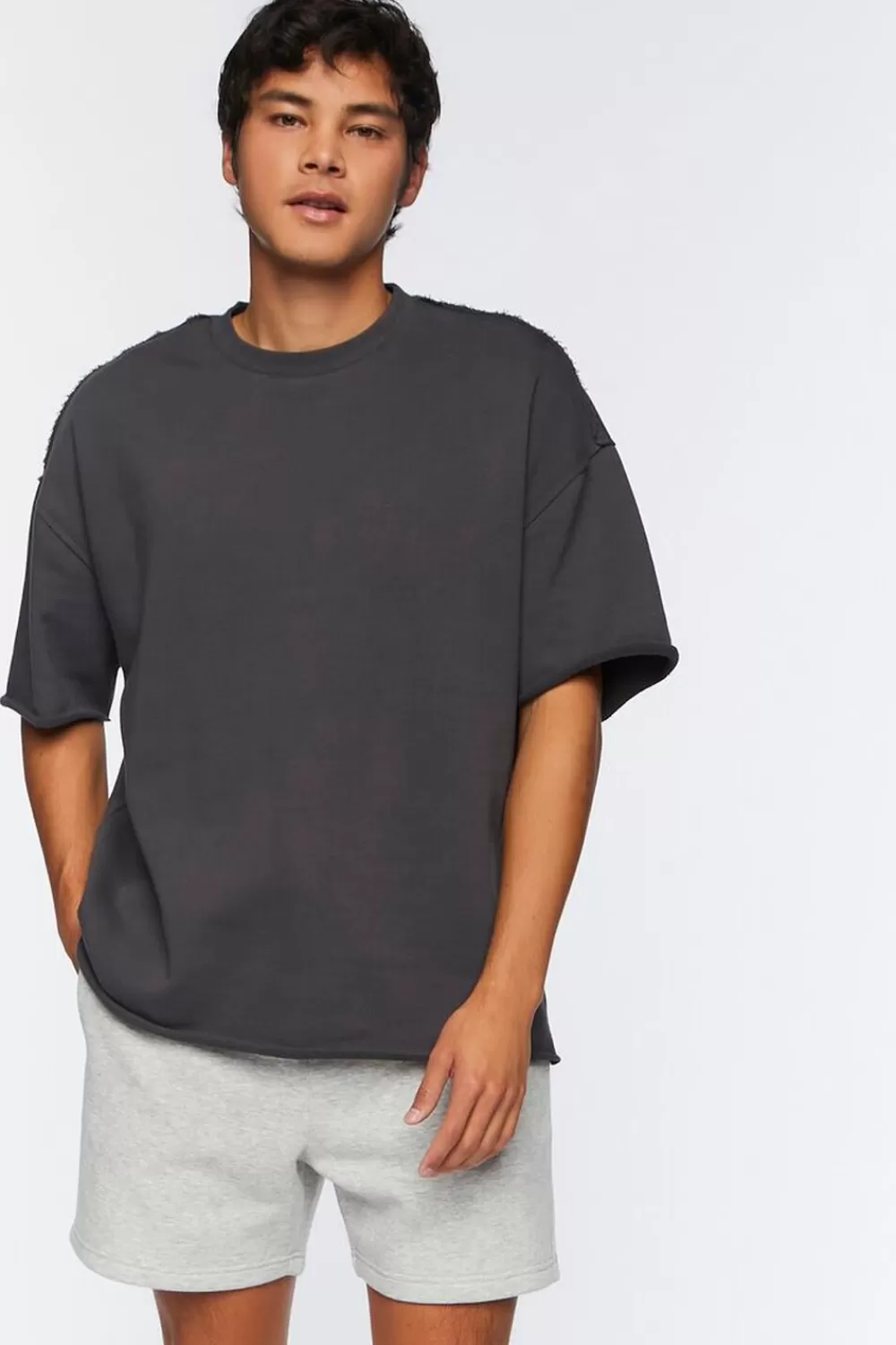 Bottoms>Forever 21 Heathered Drawstring Shorts Heather Grey