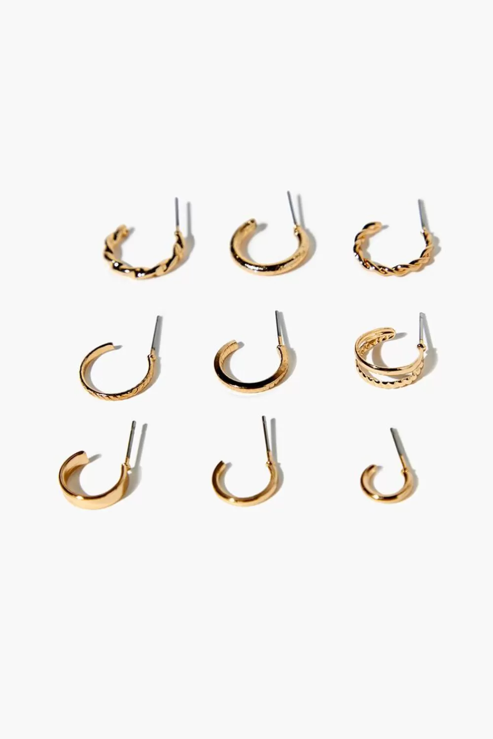 Earrings>Forever 21 High-Polish Hoop Earring Set Gold/Silver