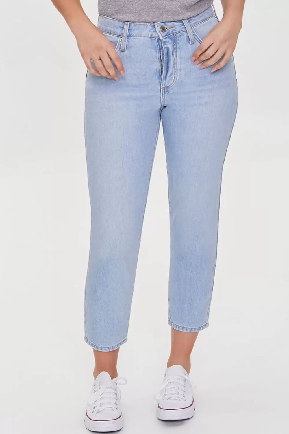 Bottoms>Forever 21 High-Rise Mom Petite Jeans Light Denim