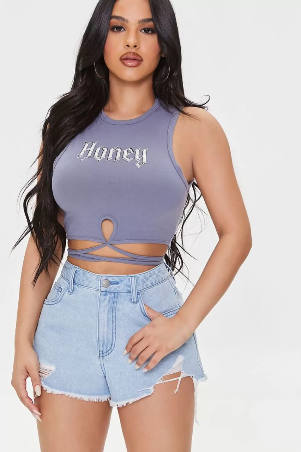 Forever 21 Honey Graphic Wraparound Crop Top | Women Tops