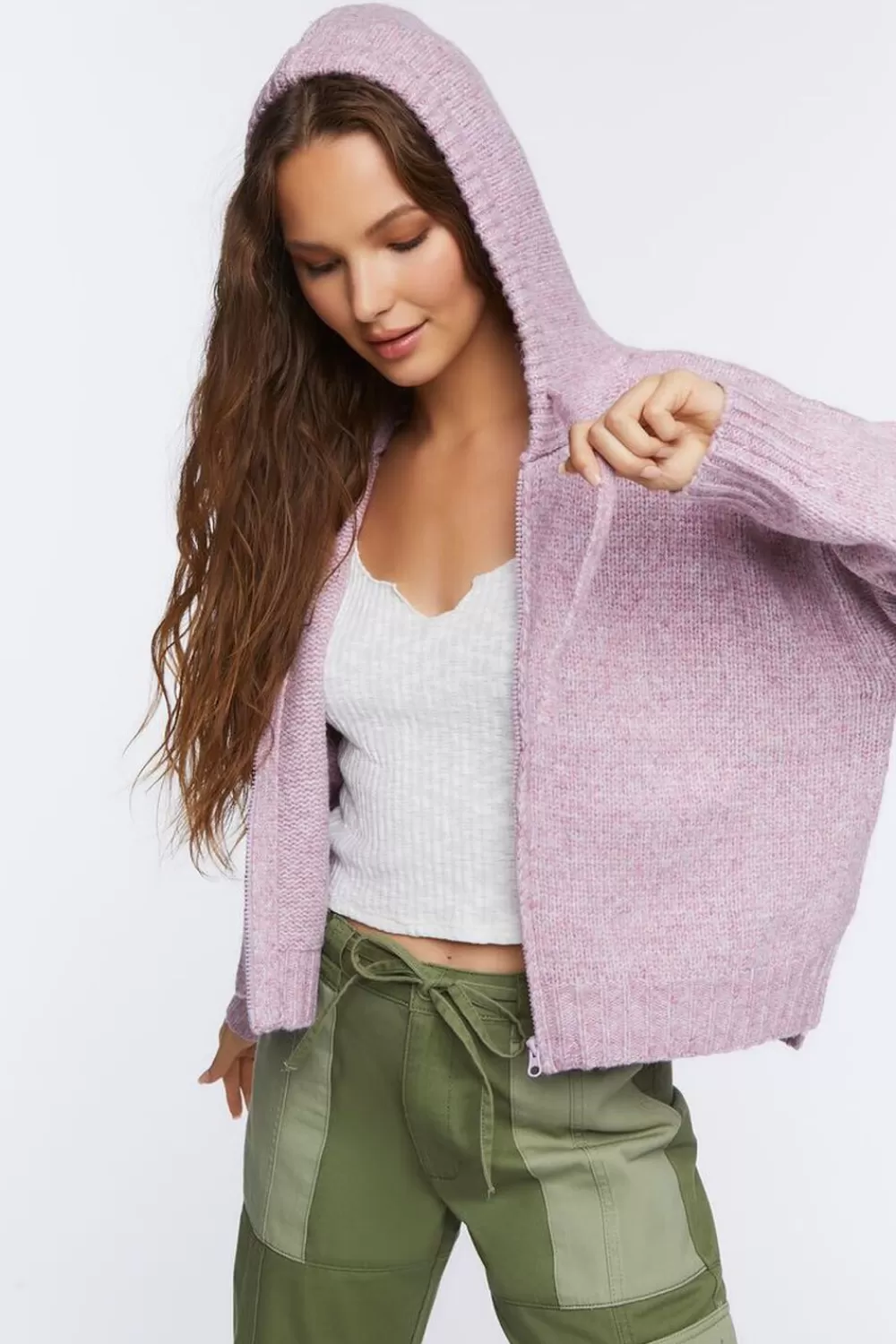 Forever 21 Hooded Zip-Up Sweater | Women Tops
