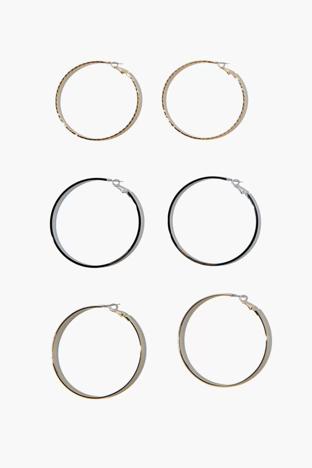 Earrings>Forever 21 Hoop Earring Set Gold/Silver