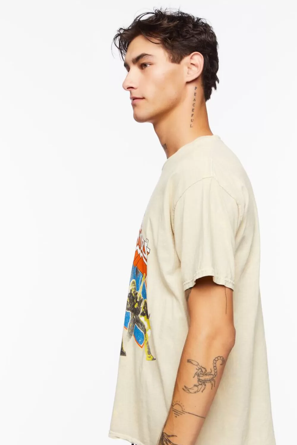 Graphic Tees>Forever 21 Judas Priest Graphic Tee Taupe/Multi
