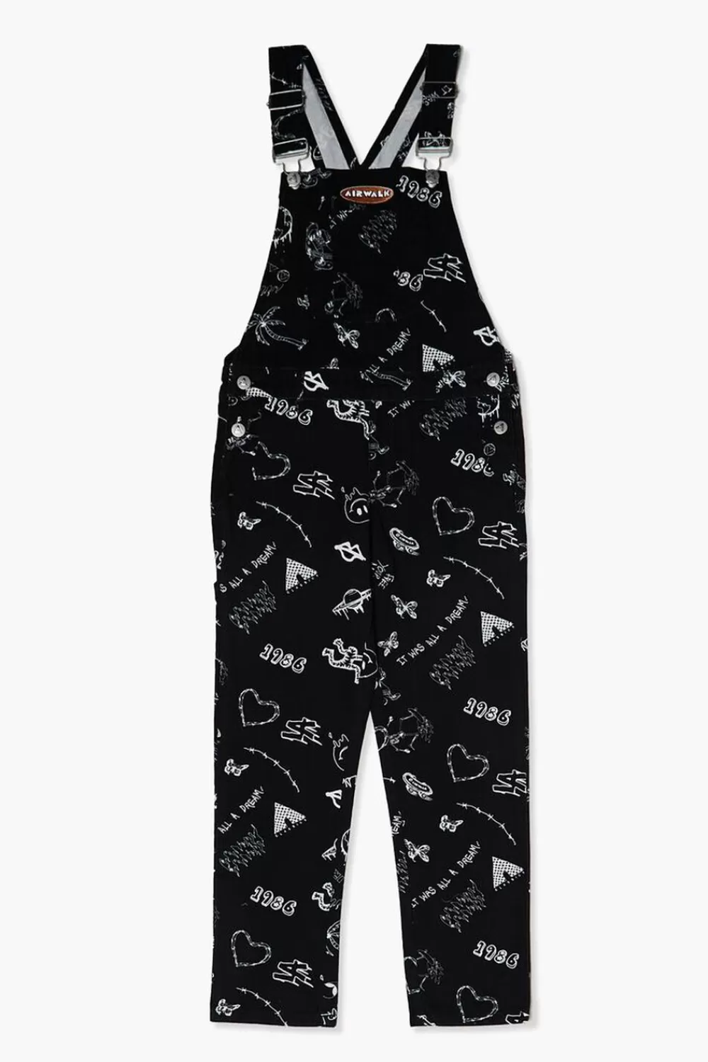 Dresses + Rompers>Forever 21 Kids Airwalk Overalls (Girls + Boys) Black/Multi