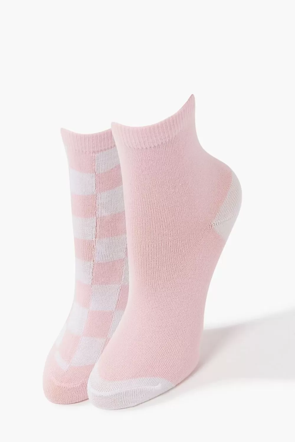 Accessories>Forever 21 Kids Checkered Crew Sock Set - 2 Pack (Girls + Boys) Light Pink/White