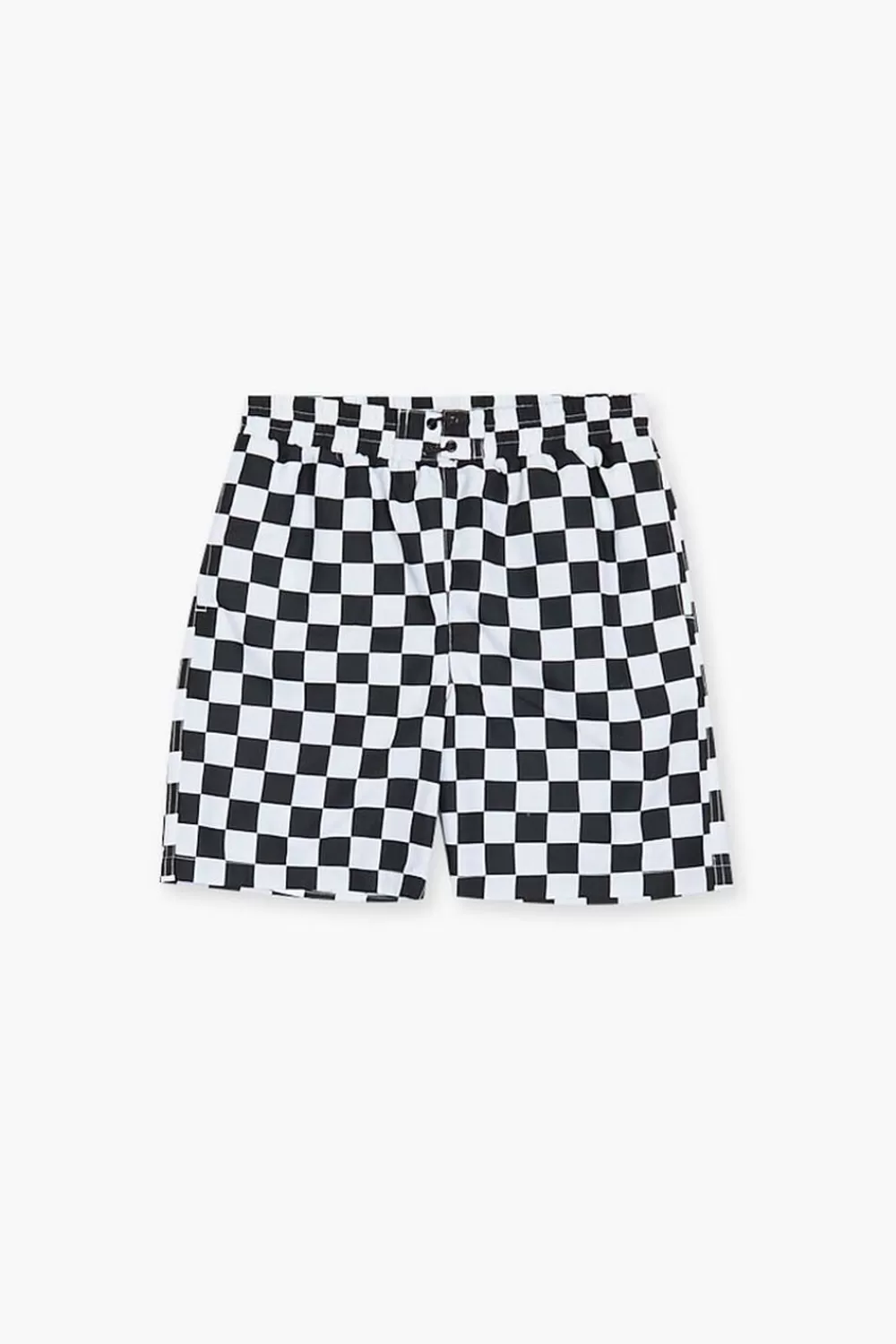 Swimwear>Forever 21 Kids Checkered Swim Trunks (Girls + Boys) Black/White