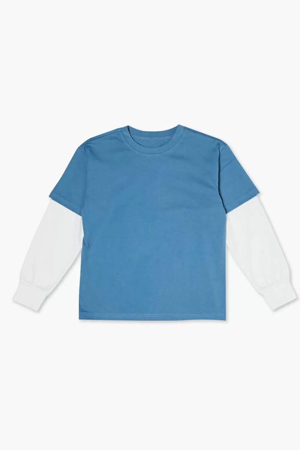 Tops>Forever 21 Kids Combo Crew Tee (Girls + Boys) Blue/White