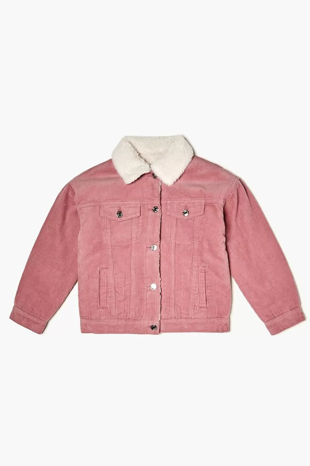 Jackets + Outerwear>Forever 21 Kids Corduroy Jacket (Girls + Boys) Dawn Pink