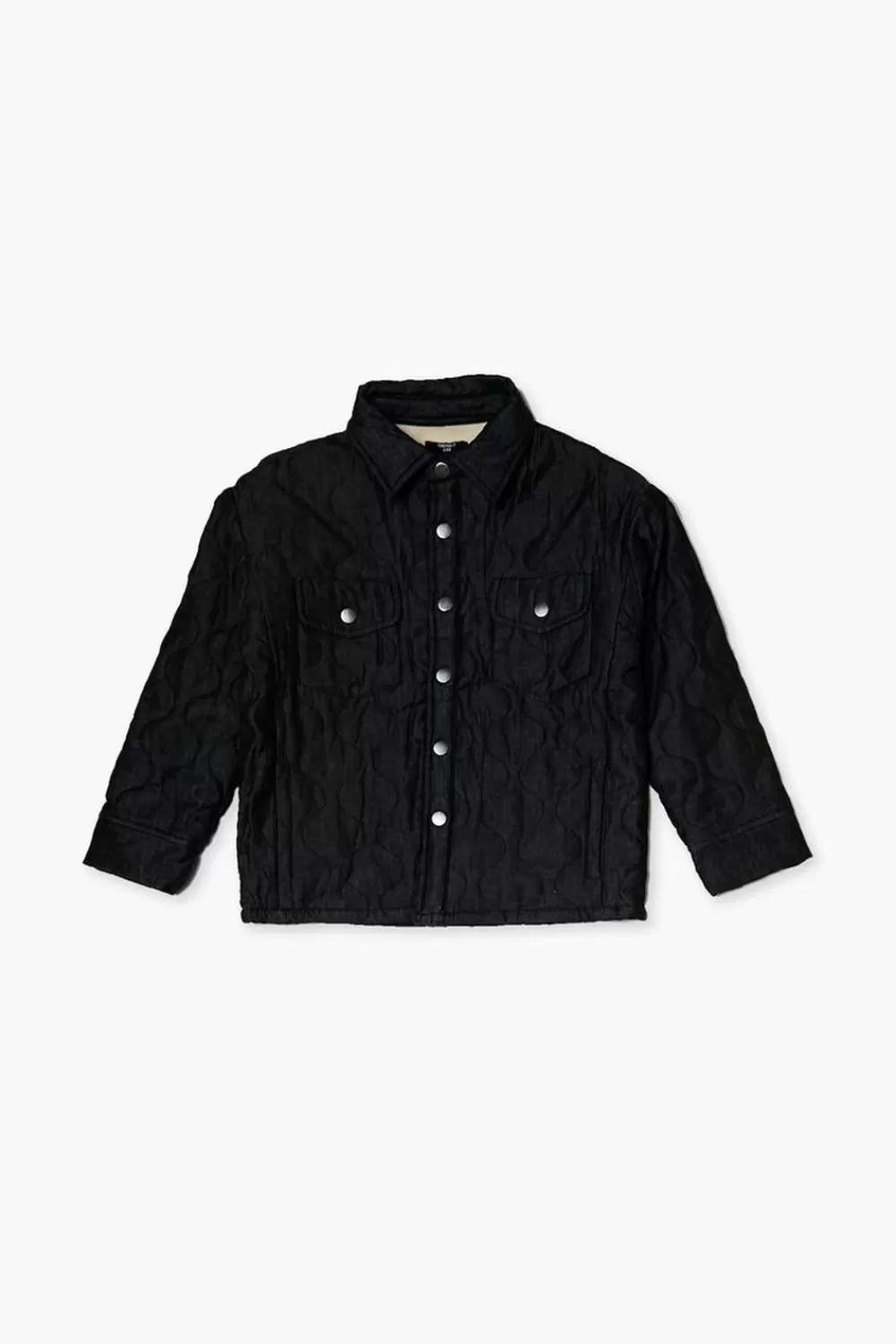 Jackets + Outerwear>Forever 21 Kids Denim Jacket (Girls + Boys) Black/Cream