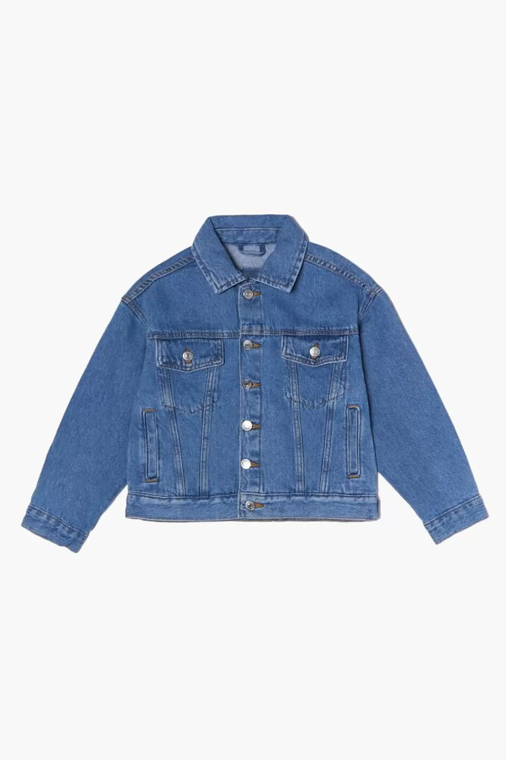 Jackets + Outerwear>Forever 21 Kids Denim Jacket (Girls + Boys) Medium Denim