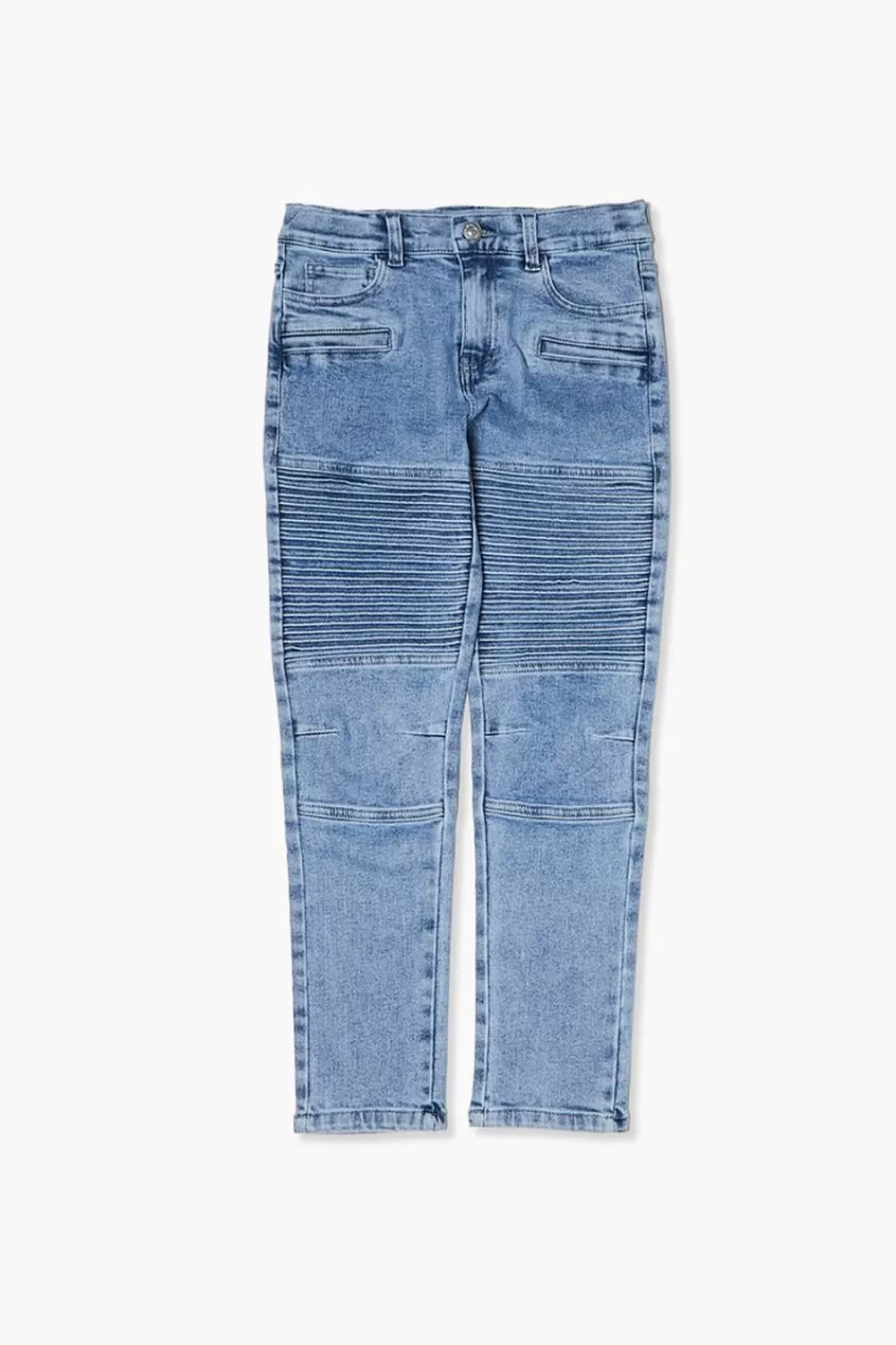 Bottoms>Forever 21 Kids Moto Utility Jeans (Girls + Boys) Light Denim