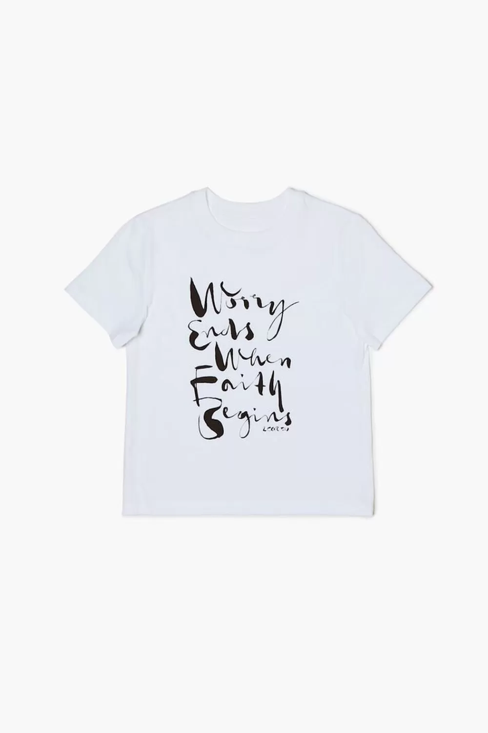 Tops>Forever 21 Kids Organically Grown Cotton Tee (Girls + Boys) Cream/Black