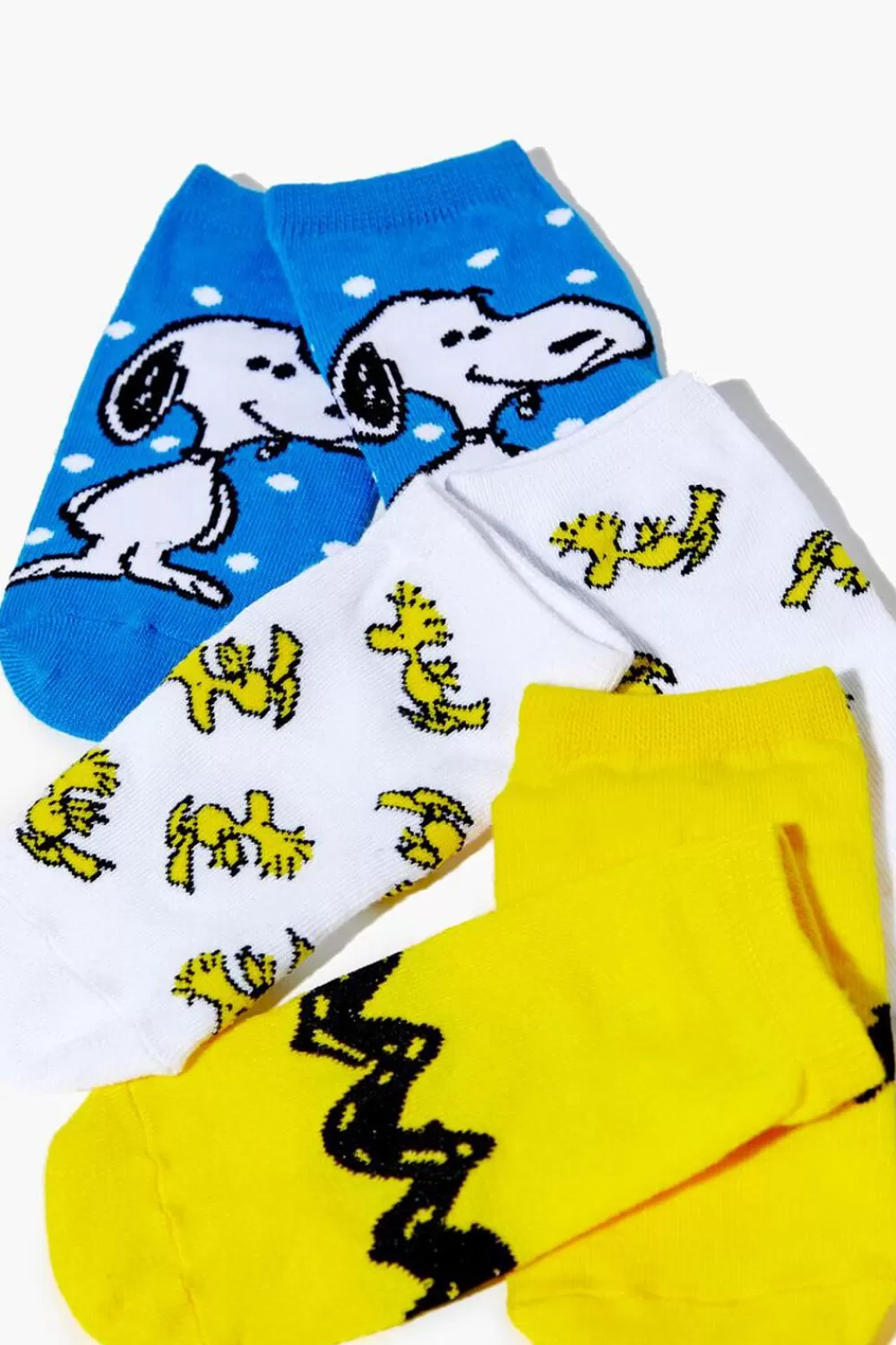 Accessories>Forever 21 Kids Peanuts Gang Ankle Sock Set - 3 Pack (Girls + Boys) Yellow/Multi