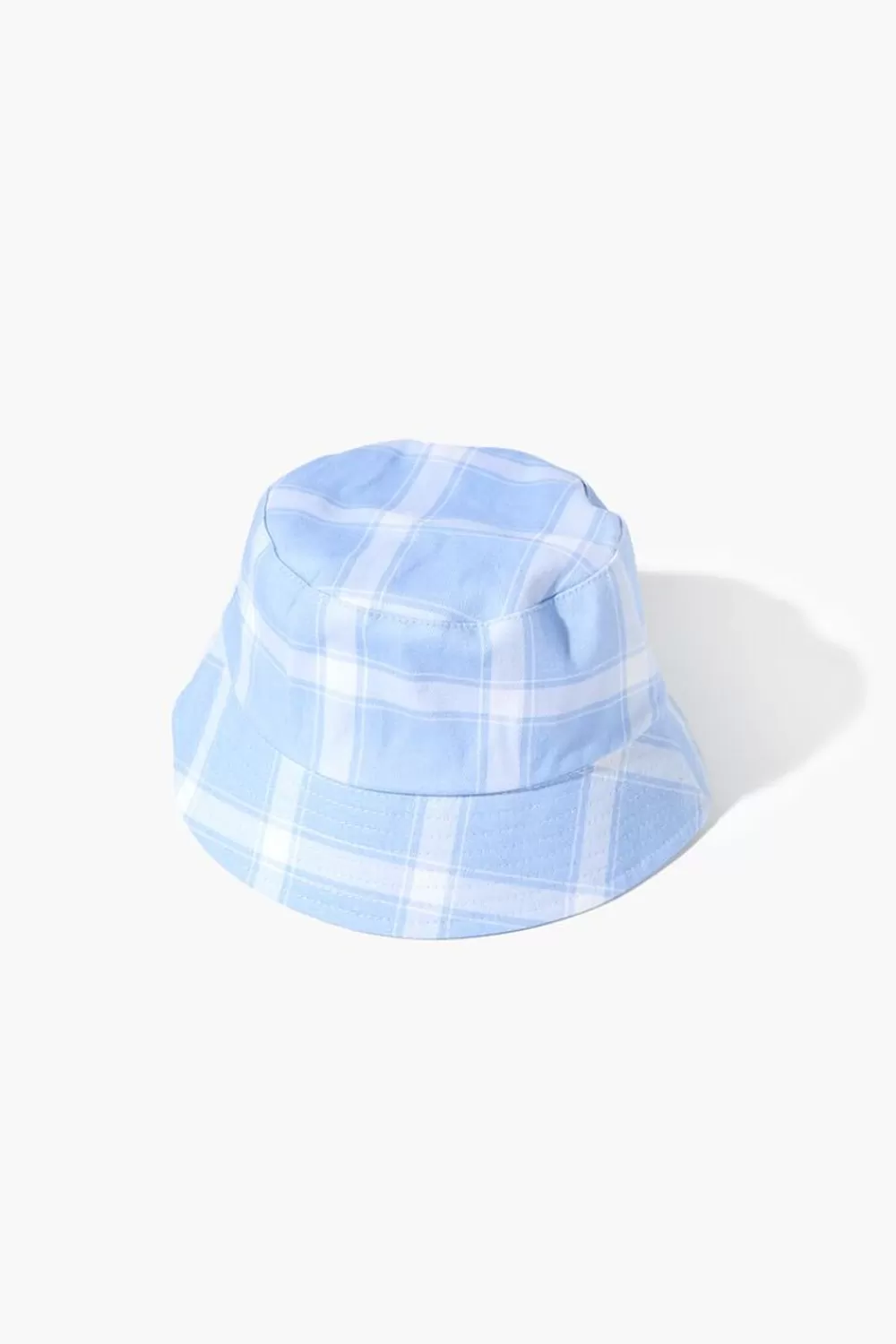 Accessories>Forever 21 Kids Plaid Bucket Hat (Girls + Boys) Blue/White