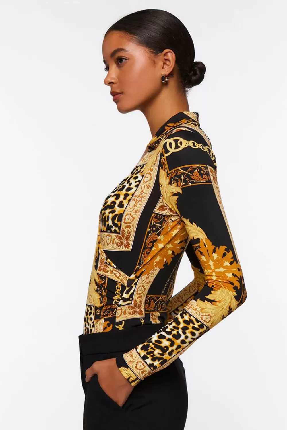 Forever 21 Leopard & Chain Print Bodysuit | Women Tops