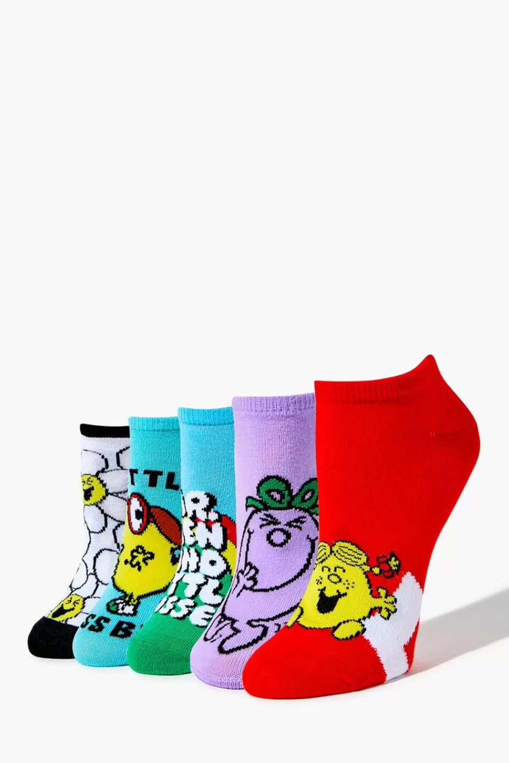 Socks + Tights>Forever 21 Little Miss Ankle Sock Set - 5 Pack Blue/Multi
