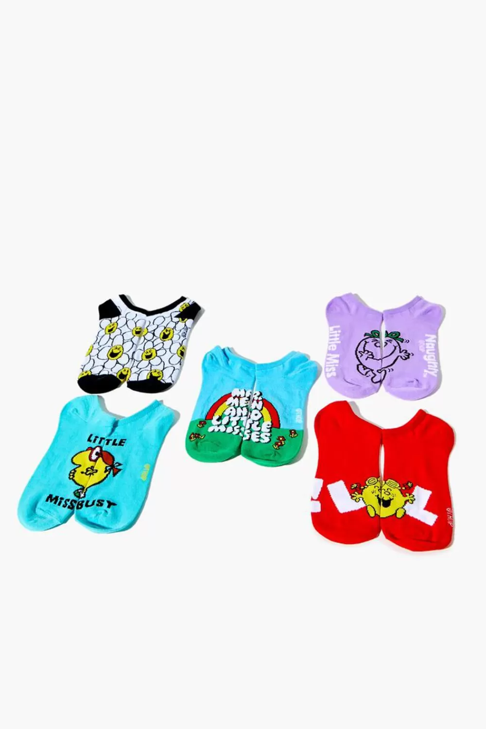 Socks + Tights>Forever 21 Little Miss Ankle Sock Set - 5 Pack Blue/Multi