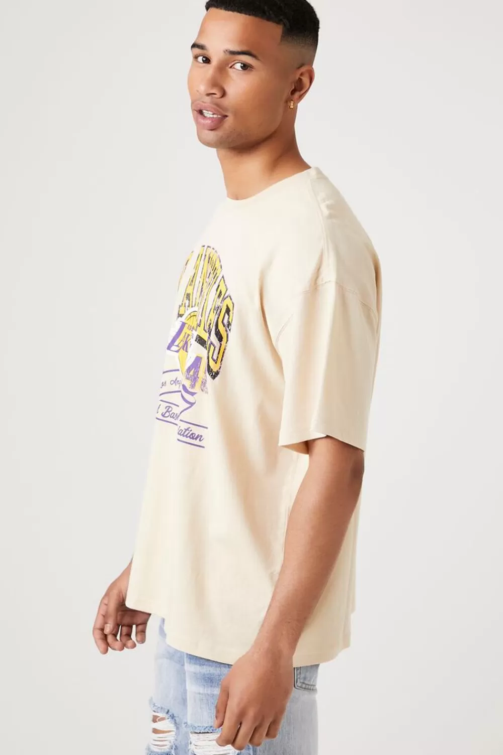 Graphic Tees>Forever 21 Los Angeles Lakers Graphic Tee Taupe/Multi
