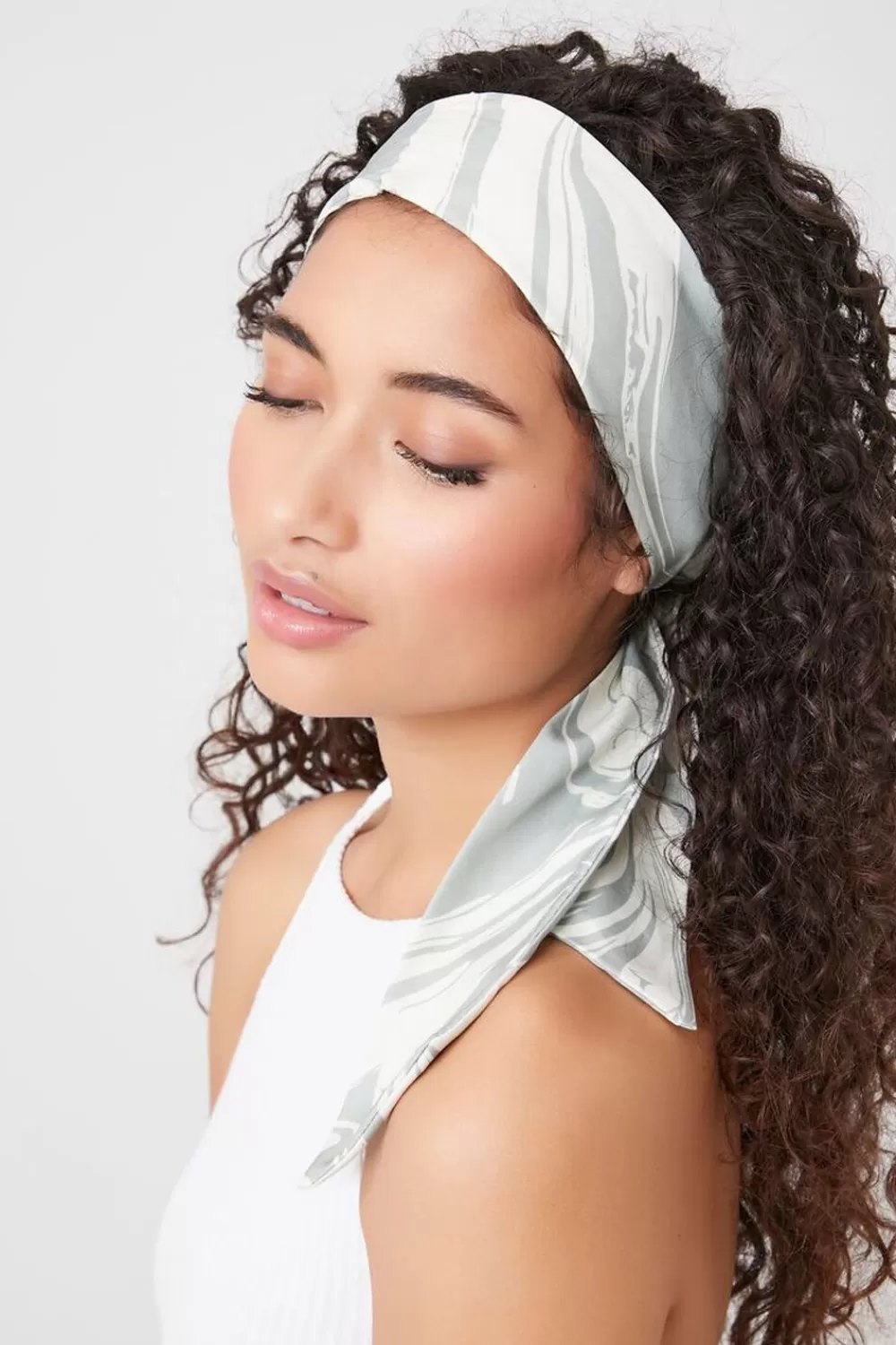 Hair Accessories>Forever 21 Marble Print Scarf Sage/Multi