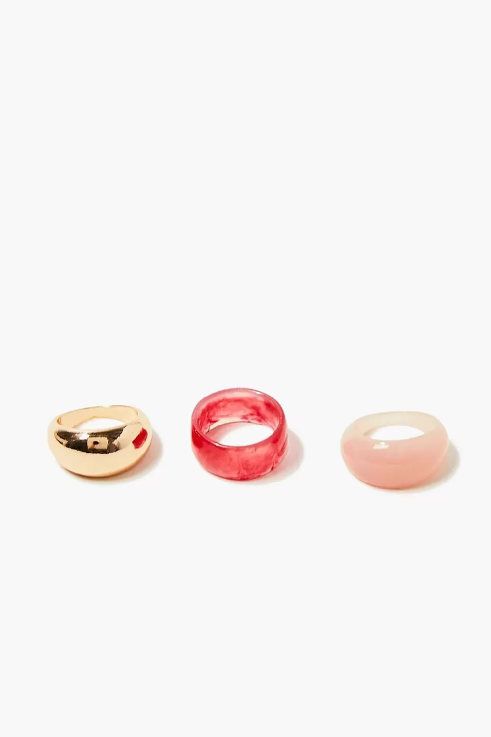 Rings>Forever 21 Marble Ring Set Pink/Gold