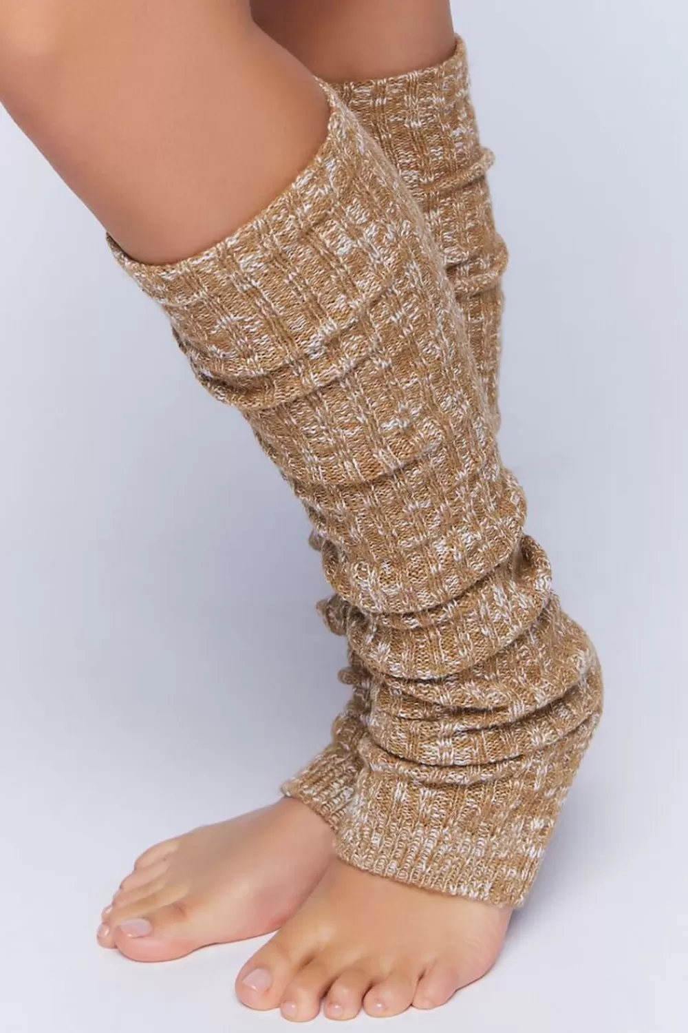 Socks + Tights>Forever 21 Marled Leg Warmers Tan/Multi