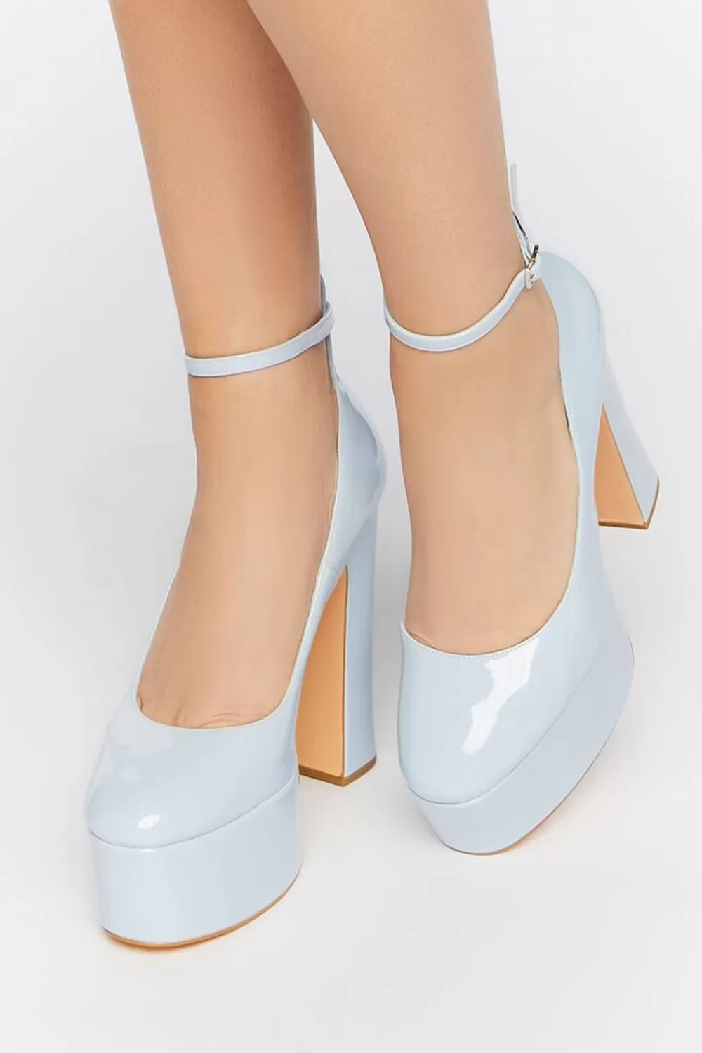 Heels>Forever 21 Mary Jane Platform Heels Sky Blue