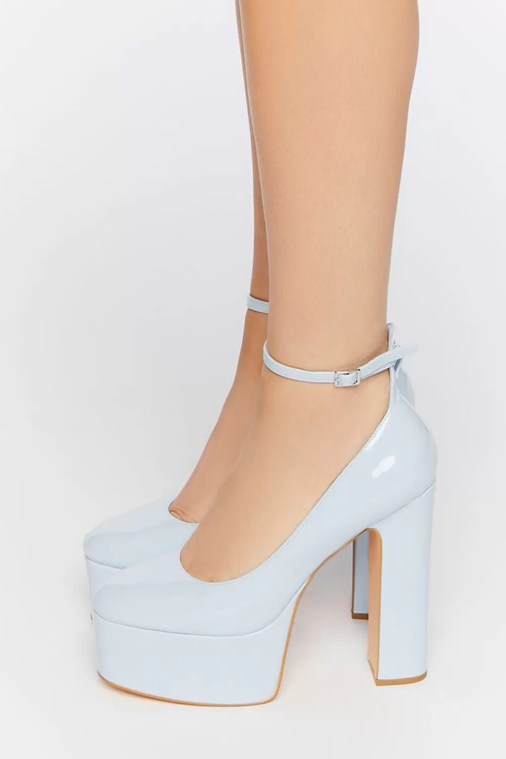 Heels>Forever 21 Mary Jane Platform Heels Sky Blue
