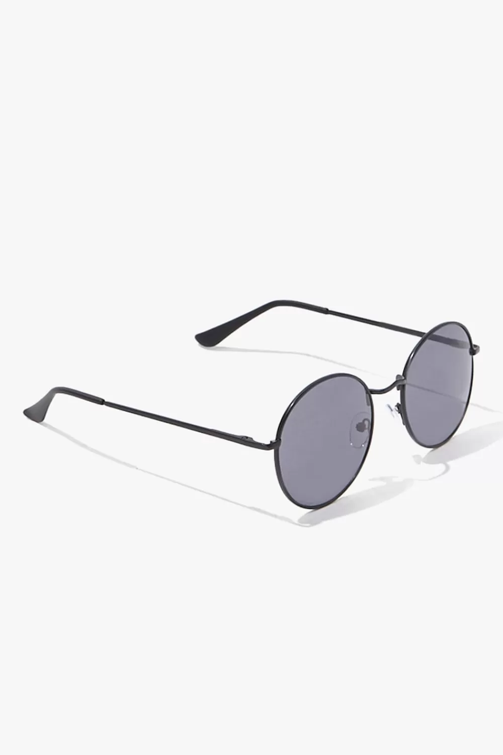 Sunglasses + Readers>Forever 21 Men Round Sunglasses Black