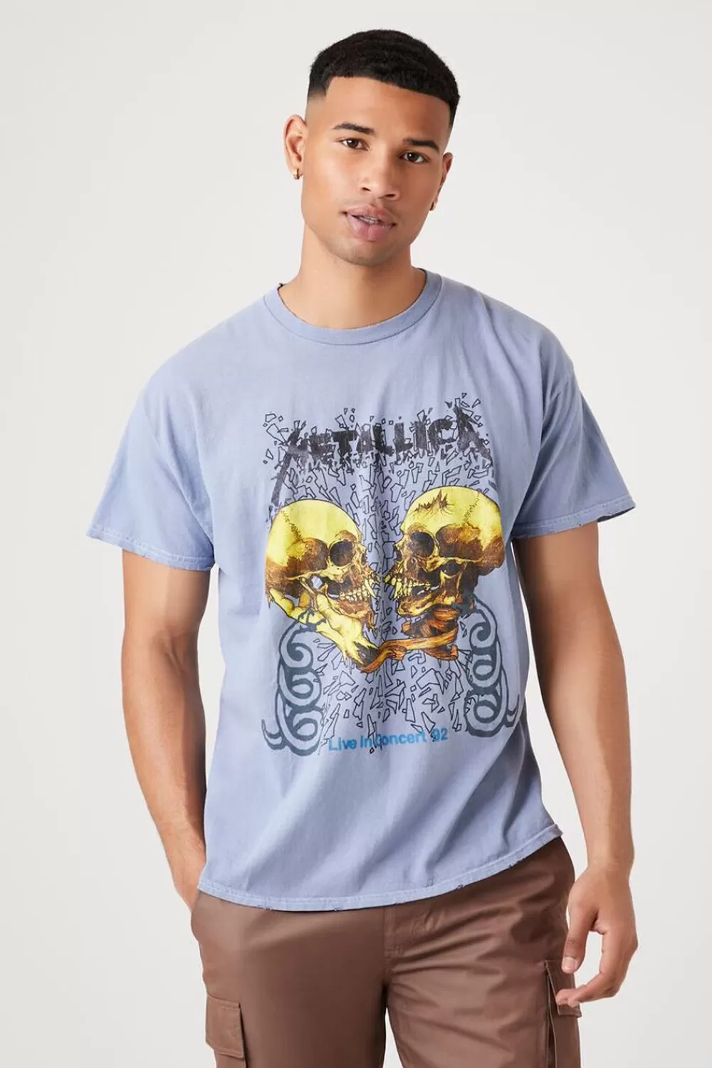 Graphic Tees>Forever 21 Metallica Graphic Tee Sky Blue/Multi