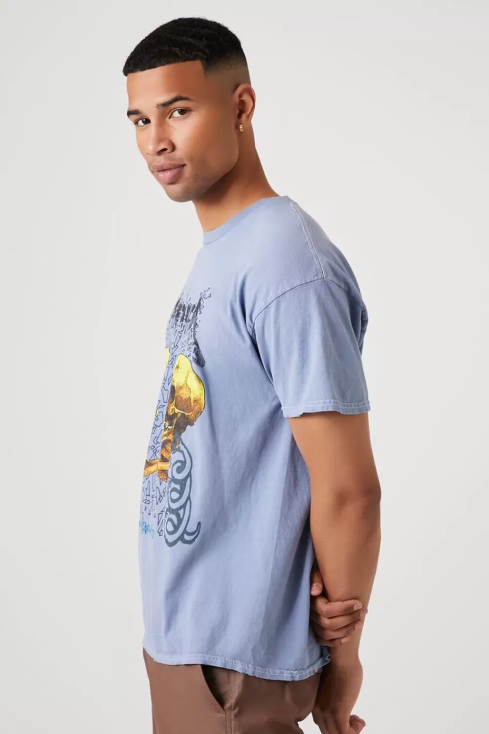 Graphic Tees>Forever 21 Metallica Graphic Tee Sky Blue/Multi