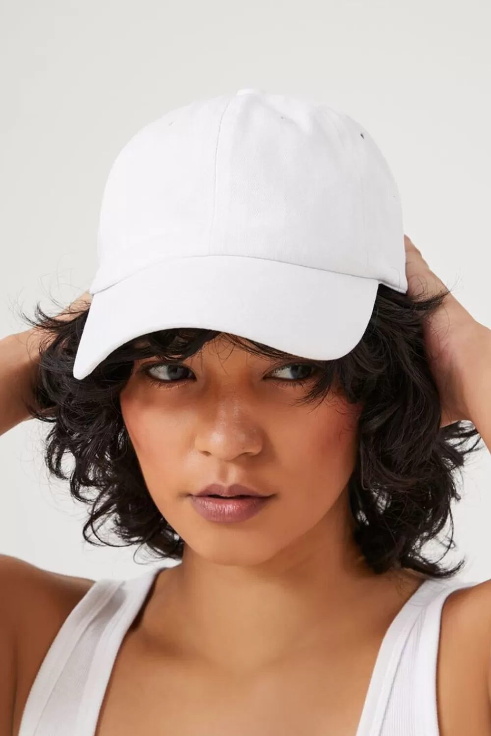 Hats + Beanies>Forever 21 Mineral Wash Baseball Cap White